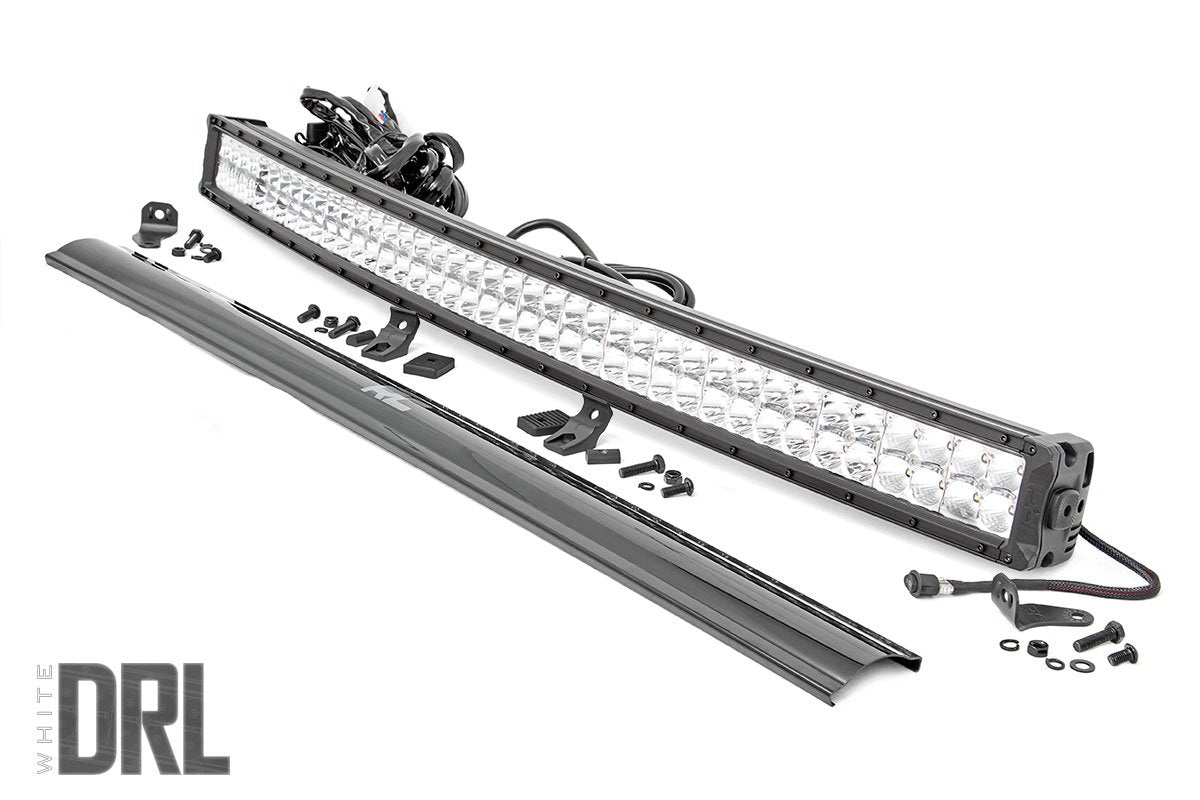 Rough Country 40-inch Curved Cree LED Light Bar - Dual Row Chrome Series w/ Cool White DRL Rough Country