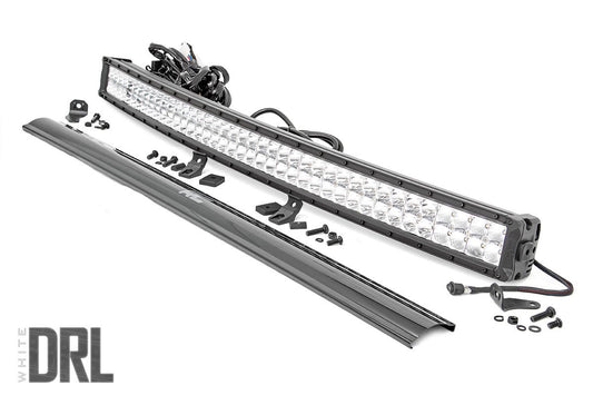 Rough Country 40-inch Curved Cree LED Light Bar - Dual Row Chrome Series w/ Cool White DRL Rough Country
