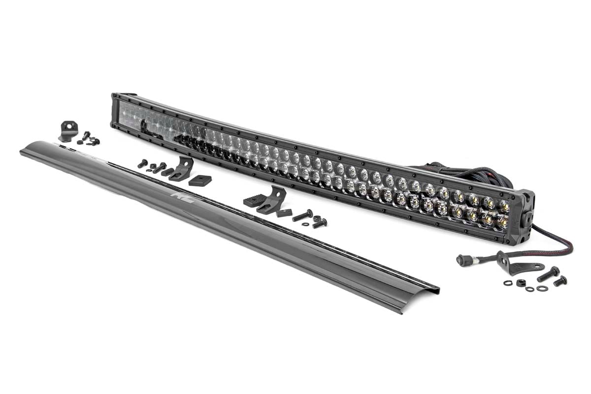 40 Inch Black Series LED Light Bar | Curved | Dual Row | Cool White DRL Rough Country