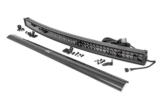 Rough Country Curved Cree LED Light Bar 50 Inch Dual Row Black Series w/Cool White DRL Rough Country