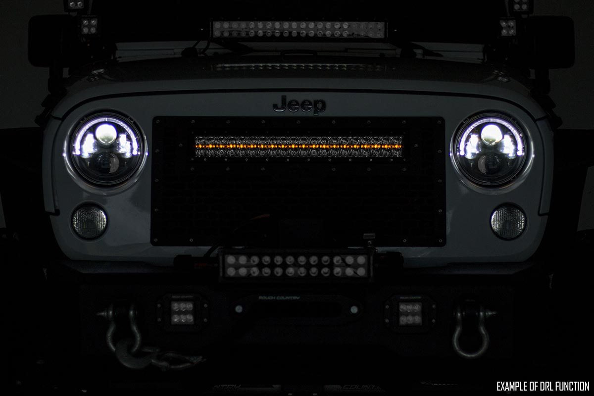 50 Inch LED Light Bar Curved Dual Row Chrome Series with White DRL Rough Country-3