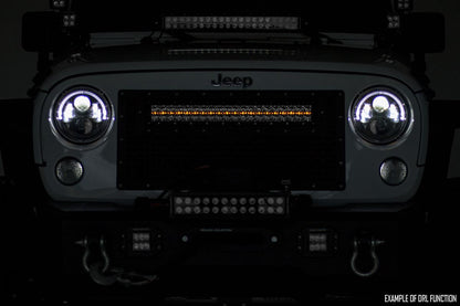 50 Inch LED Light Bar Curved Dual Row Chrome Series with White DRL Rough Country-3