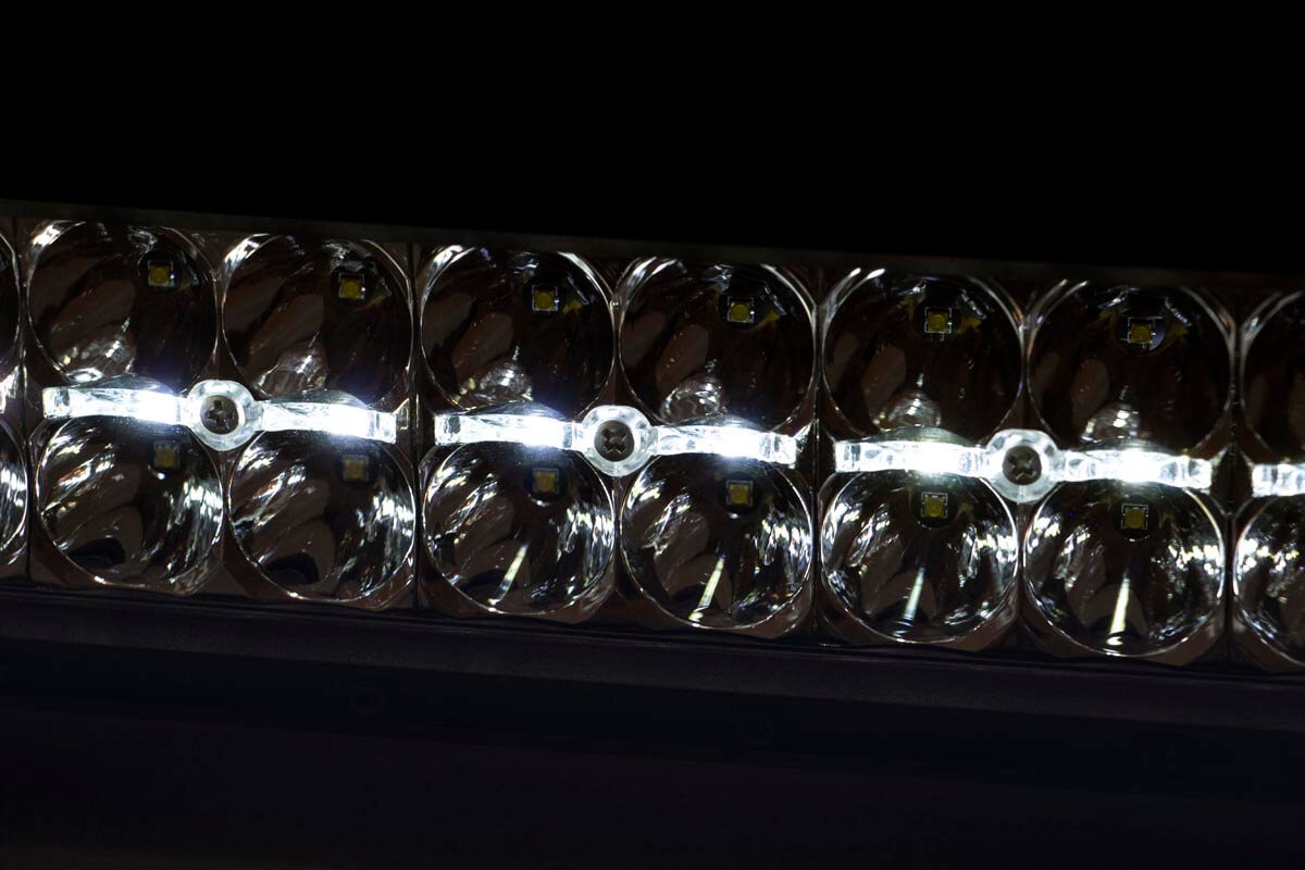 Rough Country 50 Inch LED Light Bar Curved Dual Row Chrome Series with White DRL Rough Country