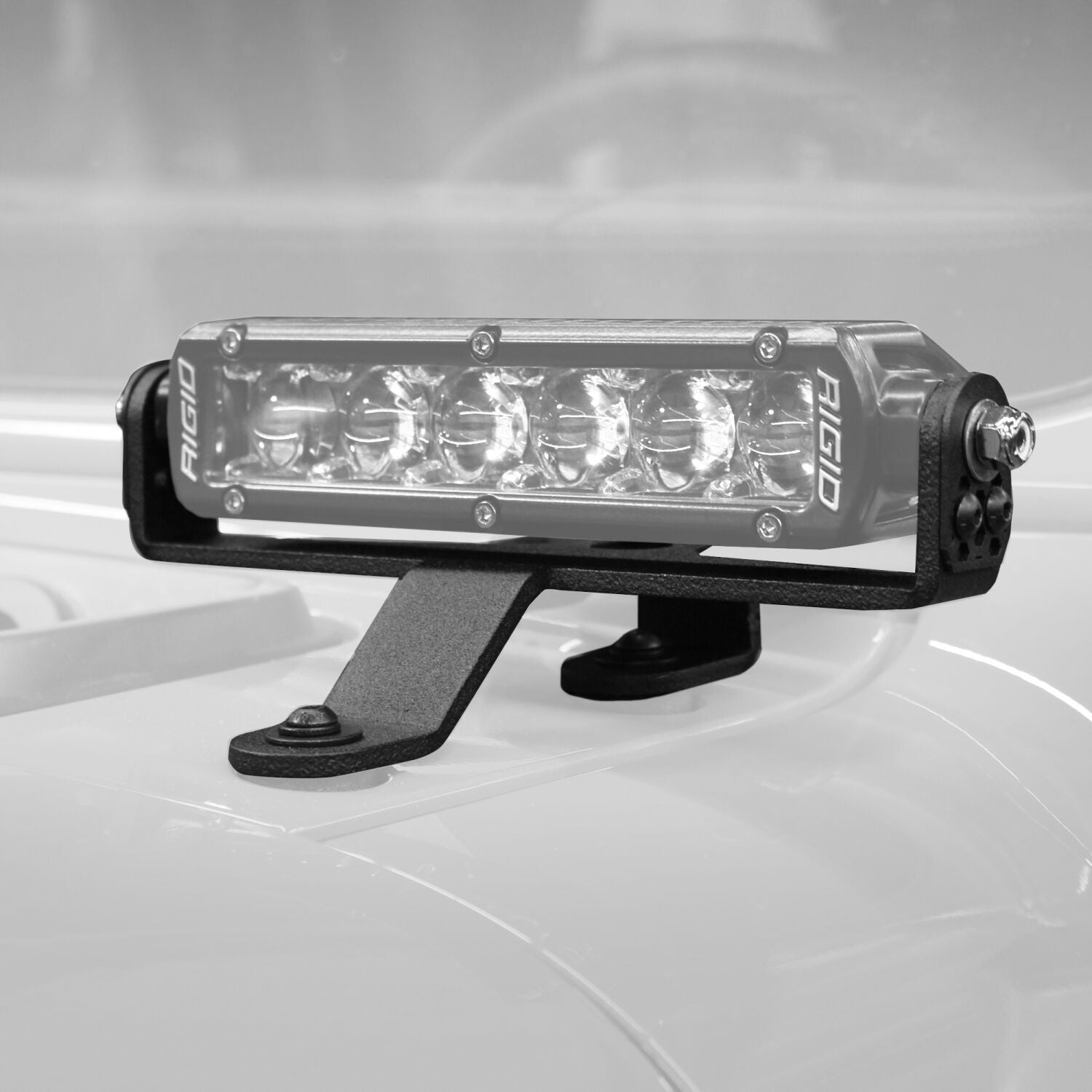 XE Windshield Cowl Light Mount Textured Black For Six Inch Single Row LED Bar 2018-2026 Jeep Wrangler JL 2020-2025 Jeep Gladiator Go Rhino-1