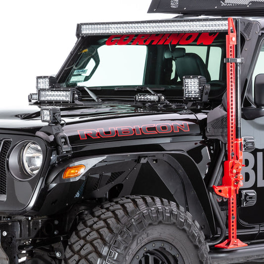 XE Windshield Cowl Light Mount For a 6 Inch X 6 Inch Q4 Series Cube LED Textured Black 2018-2026 Jeep Wrangler JL 2020-2025 Jeep Gladiator Go Rhino