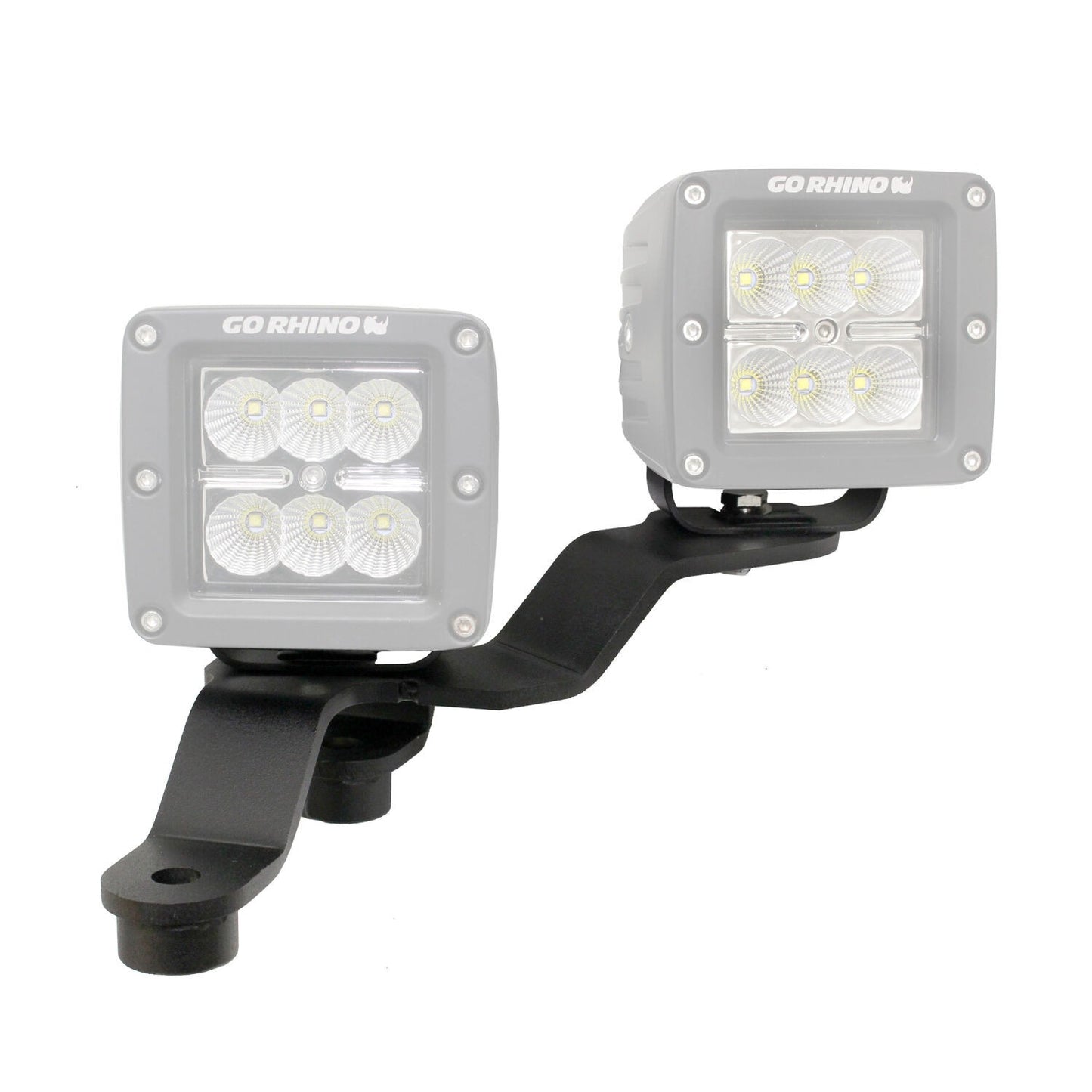 XE Windshield Cowl Light Mount Two 3 Inch X 3 Inch Industry Standard Cube LED's Textured Black 2018-2026 Jeep Wrangler JL 2020-2025 Jeep Gladiator Go Rhino-2