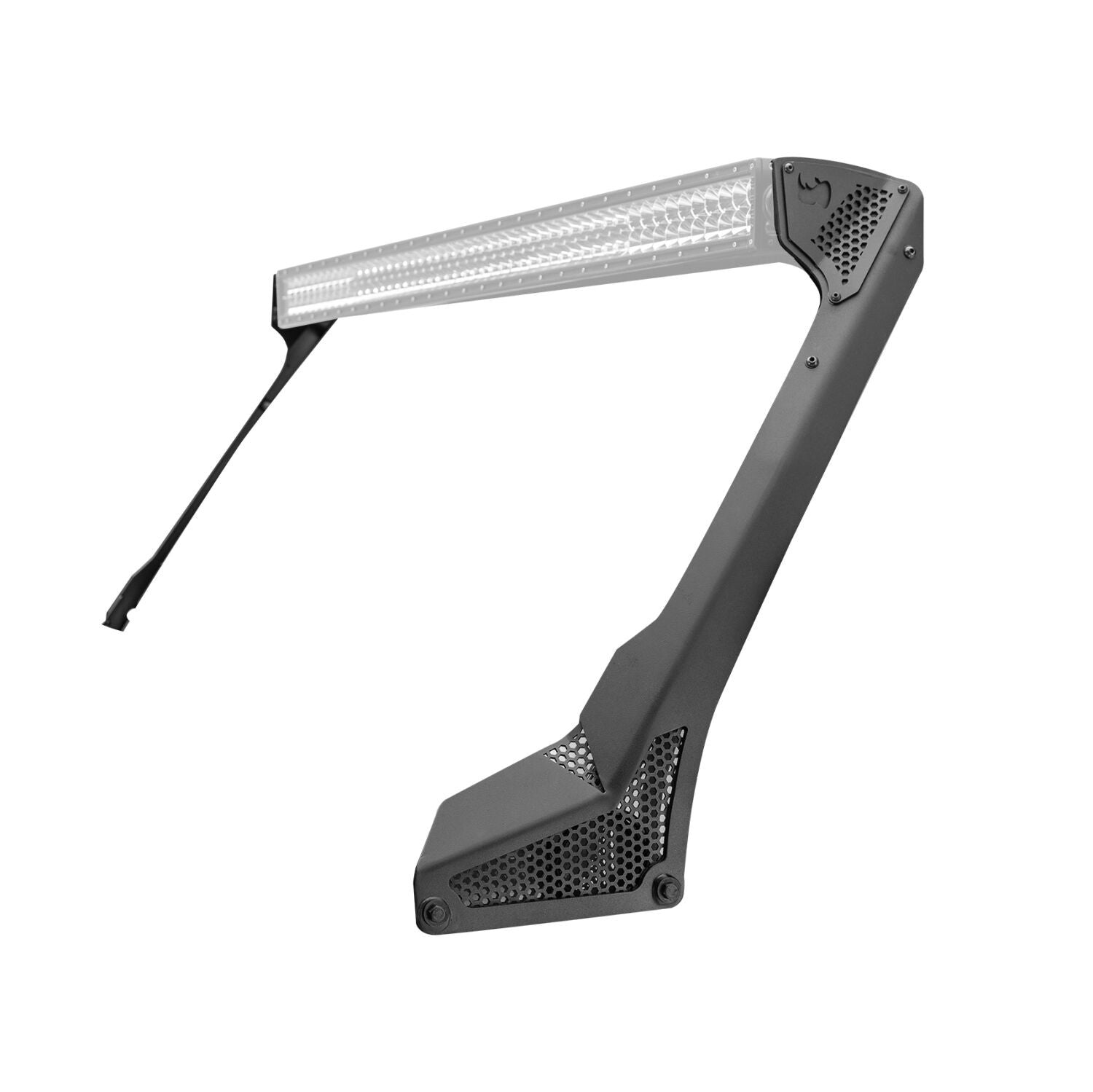 XE Windshield Light Bar Mount Textured Black 2018-2026 Jeep Wrangler JL 2020-2025 Jeep Gladiator Go Rhino