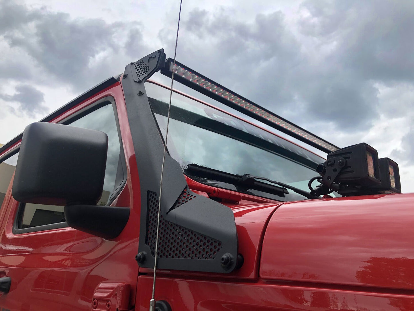 XE Windshield Light Bar Mount Textured Black 2018-2026 Jeep Wrangler JL 2020-2025 Jeep Gladiator Go Rhino-7