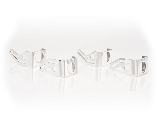 Polished Finish Aluminum Mounting Brackets Set of 4 for Dual 13 Inch Fan Installation Radiator Be Cool