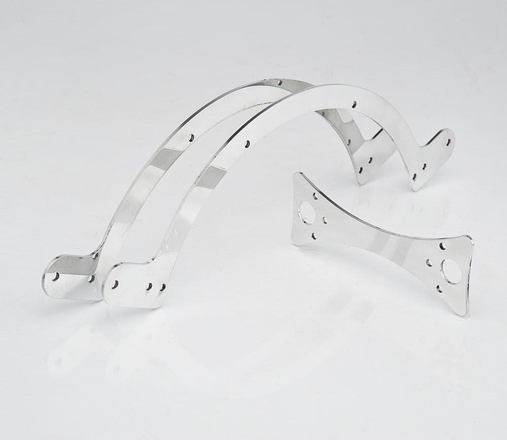 Polished Finish Set of Billet Moon Shape Mounting Brackets For Fan Radiator Be Cool-1