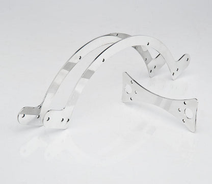 Polished Finish Set of Billet Moon Shape Mounting Brackets For Fan Radiator Be Cool-1