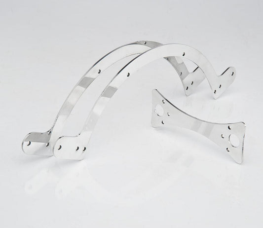 Polished Finish Set of Billet Moon Shape Mounting Brackets For Fan Radiator Be Cool-1