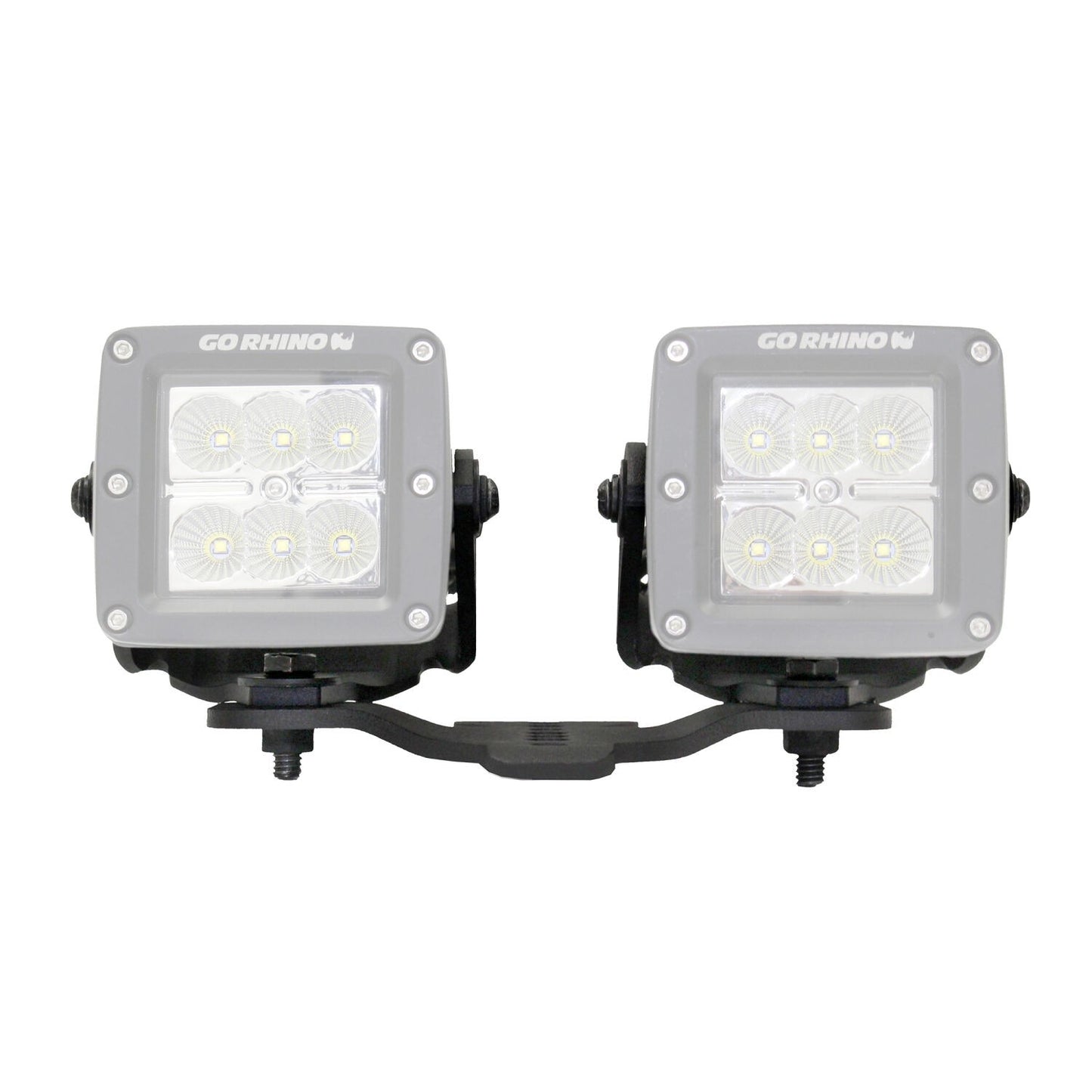 XE Hood Hinge Light Mount for Two 3 Inch X 3 Inch Standard Cube LED's Textured Black 2018-2026 Jeep Wrangler JL 2020-2025 Jeep Gladiator Go Rhino-1