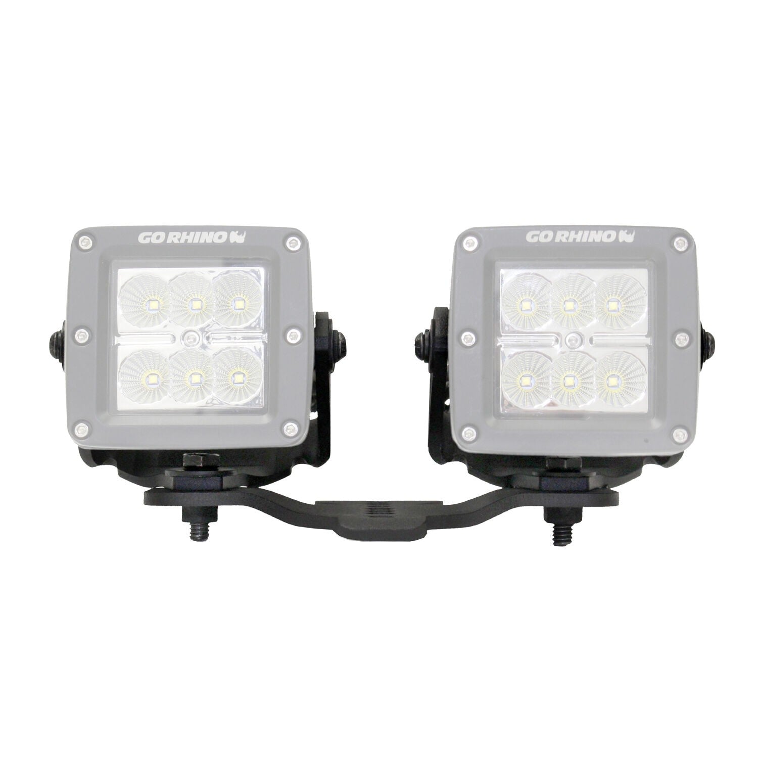 XE Hood Hinge Light Mount for Two 3 Inch X 3 Inch Standard Cube LED's Textured Black 2018-2026 Jeep Wrangler JL 2020-2025 Jeep Gladiator Go Rhino-1