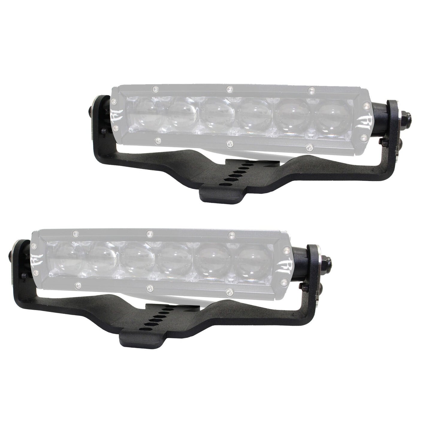 XE Hood Hinge Light Mount for Two 6 Inch Single Row LED Bars Textured Black 2018-2026 Jeep Wrangler JL 2020-2025 Jeep Gladiator Go Rhino-1