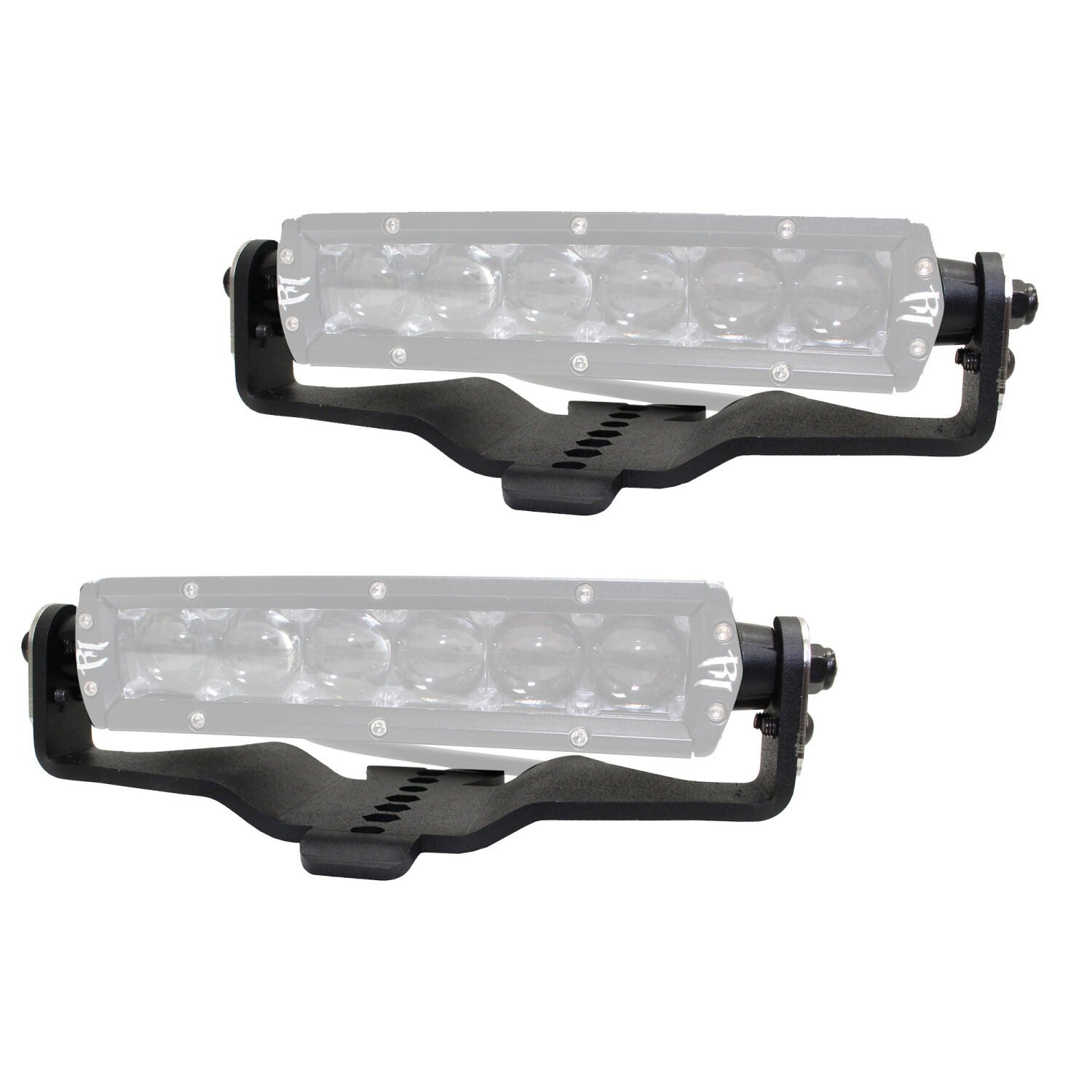 XE Hood Hinge Light Mount for Two 6 Inch Single Row LED Bars Textured Black 2018-2026 Jeep Wrangler JL 2020-2025 Jeep Gladiator Go Rhino-1