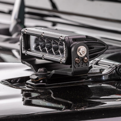 XE Hood Hinge Light Mount for Two 6 Inch Single Row LED Bars Textured Black 2018-2026 Jeep Wrangler JL 2020-2025 Jeep Gladiator Go Rhino-3