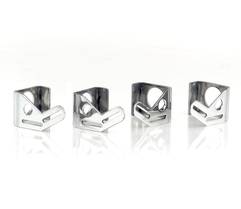 Polished Finish Aluminum Fan Brackets for 13 Inch Fans on 17 Inch Core Set of 4 Radiator Be Cool