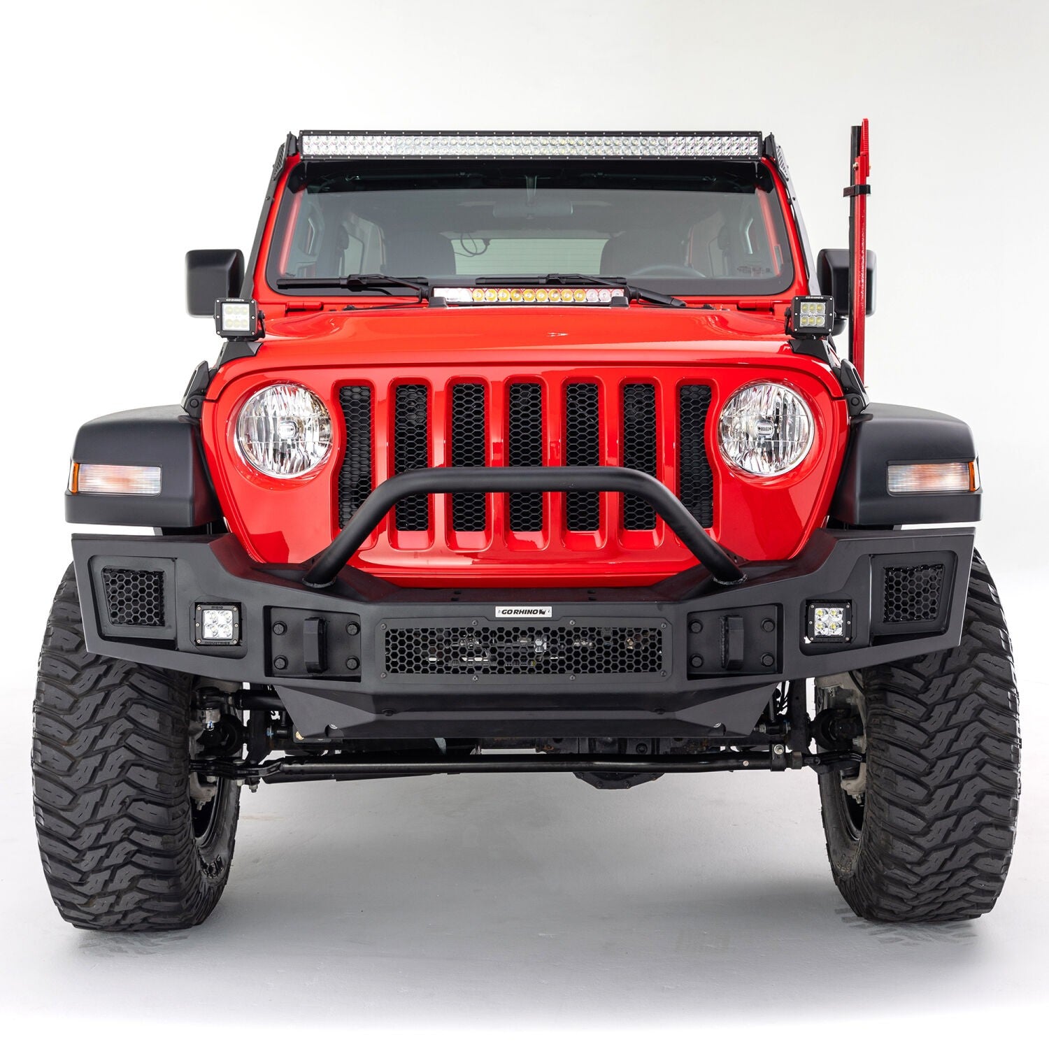 XE Hood Hinge Light Mount for a 20 Inch Single Row LED Bar Textured Black 2018-2026 Jeep Wrangler JL 2020-2025 Jeep Gladiator Go Rhino-4