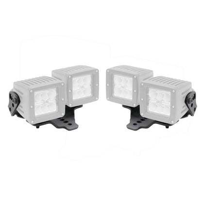 XE Hood Hinge Light Mount for Two 3 Inch X 3 Inch Dual cube LED's Textured Black 2018-2026 Jeep Wrangler JL 2020-2025 Jeep Gladiator Go Rhino