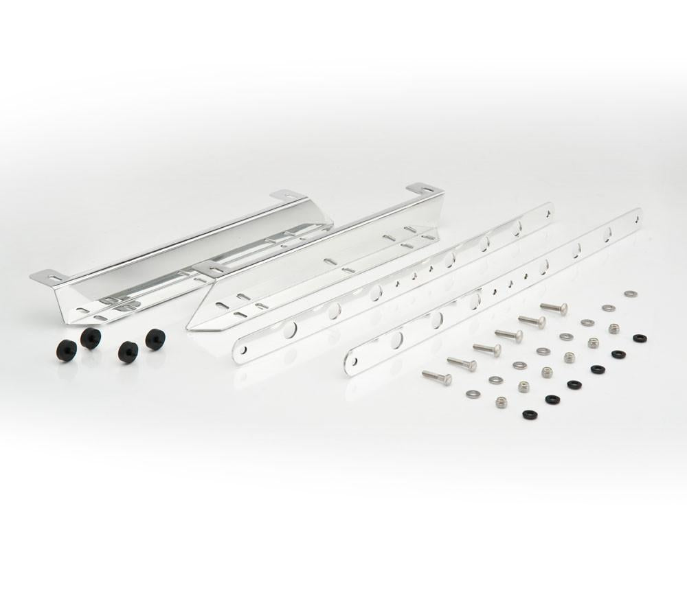 Polished Finish Aluminum Fan Brackets for Downflow Radiator w/Single 16 Fan For 53-56 Ford Truck Radiator Be Cool