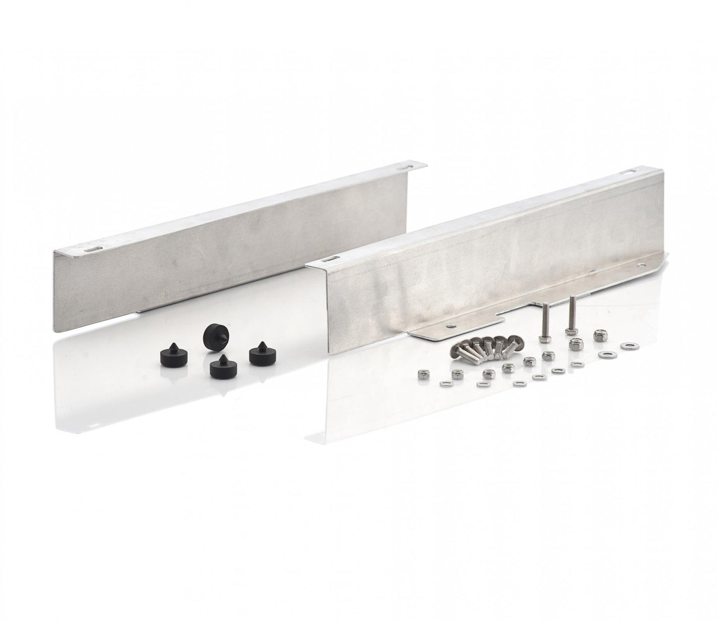 Polished Finish Accessory Fan Brackets for Downflow Radiator w/Dual 11 Inch Fans Radiator Be Cool