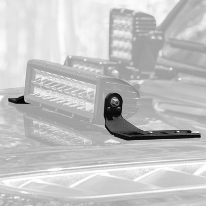 XE Center Hood Light Mount for a 10 Inch Double Row LED Bar Textured Black 2018-2026 Jeep Wrangler JL 2020-2025 Jeep Gladiator Go Rhino-2