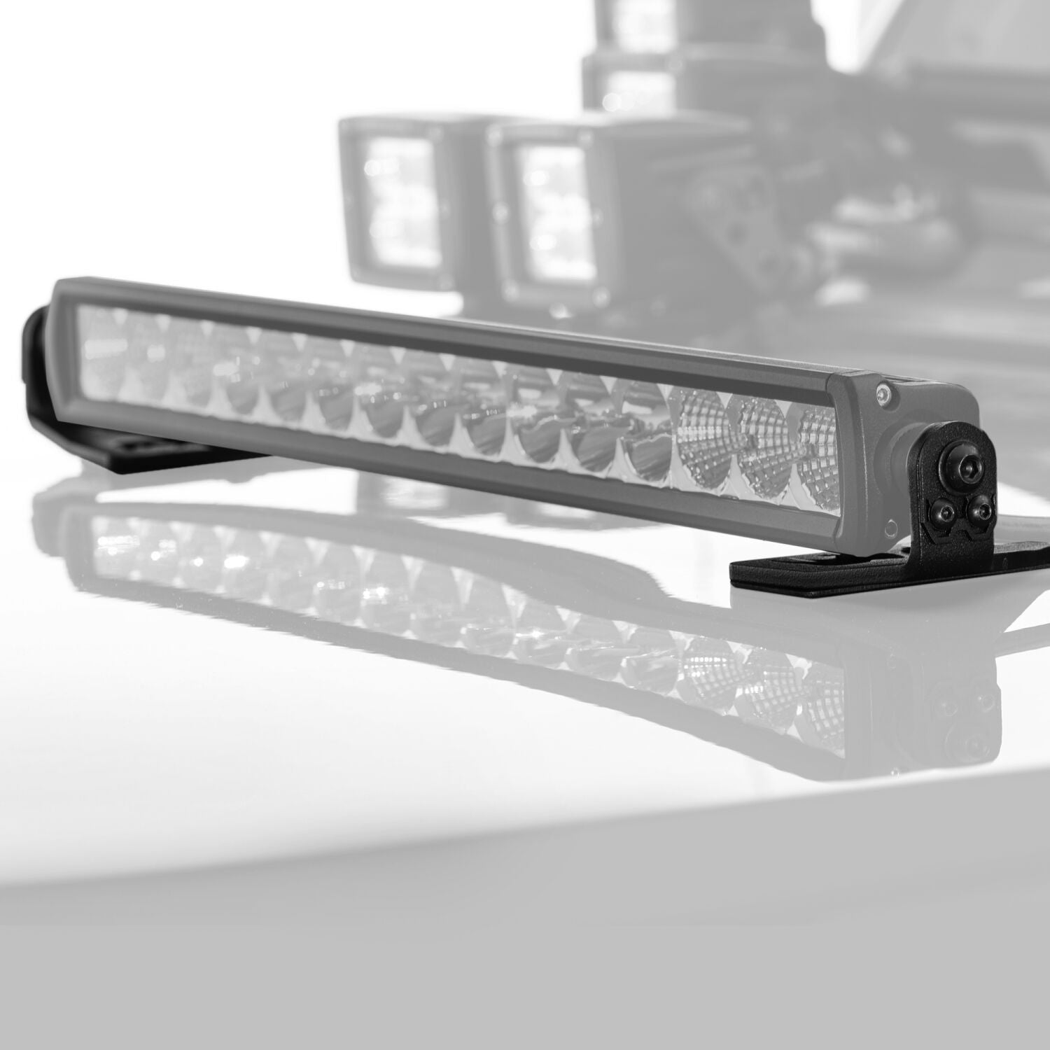 XE Center Hood Light Mount for a 20 Inch Single Row LED Bar Textured Black 2018-2026 Jeep Wrangler JL 2020-2025 Jeep Gladiator Go Rhino-2