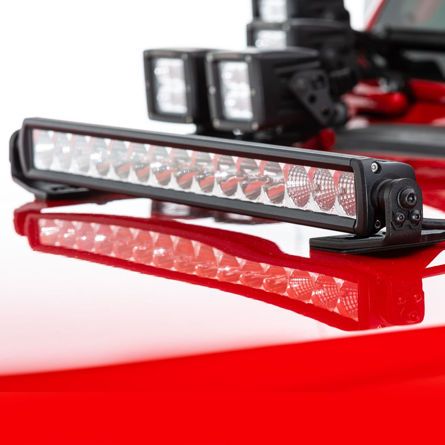 XE Center Hood Light Mount for a 20 Inch Single Row LED Bar Textured Black 2018-2026 Jeep Wrangler JL 2020-2025 Jeep Gladiator Go Rhino-3