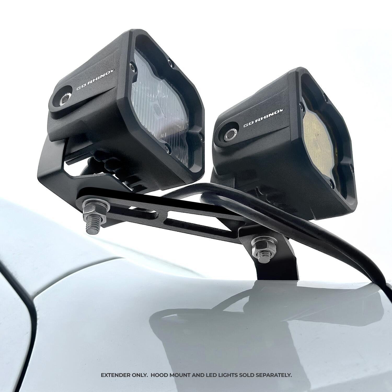 XE Hood Mounts Dogbone Bracket Textured Black 2010-2025 Lexus, Toyota, RAM Go Rhino-2