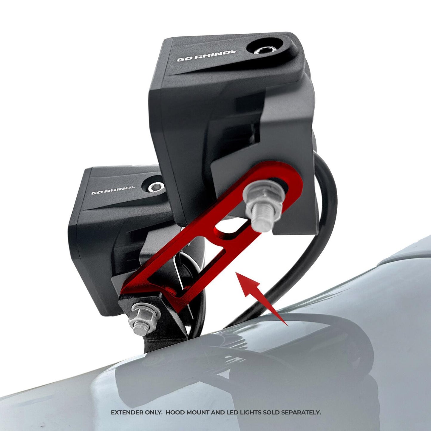 XE Hood Mounts Dogbone Bracket Textured Black 2010-2025 Lexus, Toyota, RAM Go Rhino-3