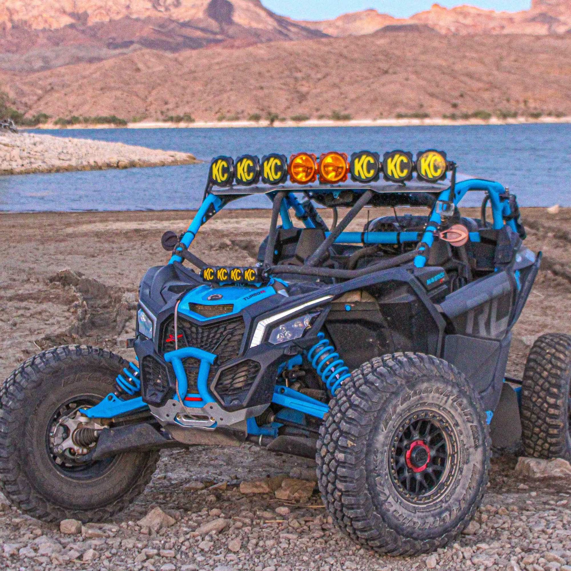 Flex Era 10 Inch LED Light Bar Mount Shock Tower 2017-2024 CAN-Am Maverick X3 KC Hilites-11