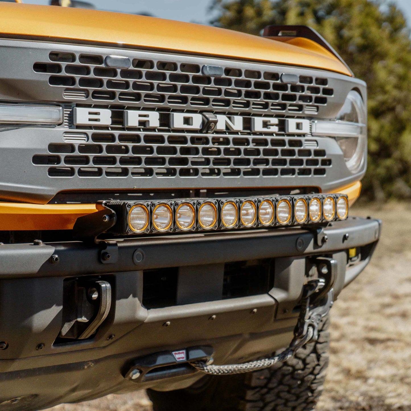 Flex Era 30 Inch LED Light Bar Mount Front Bumper Gen6 2021+ Ford Bronco KC Hilites-13