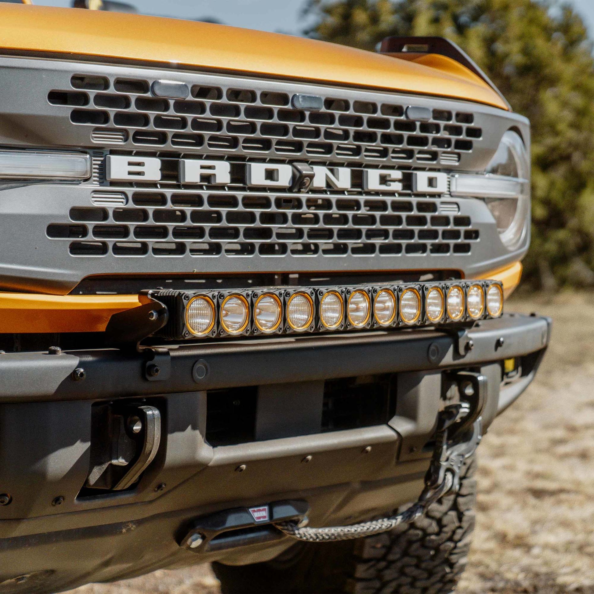 Flex Era 30 Inch LED Light Bar Mount Front Bumper Gen6 2021+ Ford Bronco KC Hilites-13