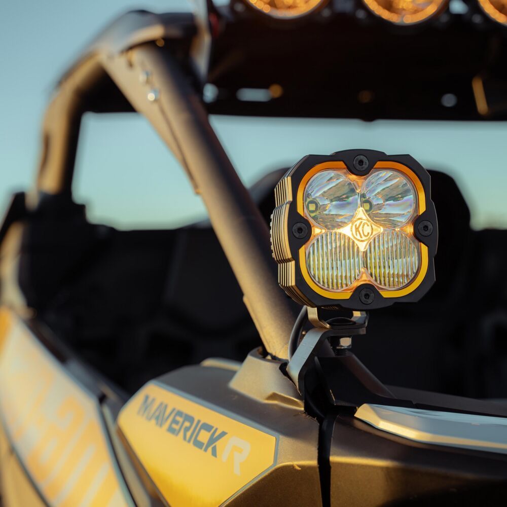 Can-Am Maverick R A-Pillar Light Mount For 2024-2025 KC Hilites-4