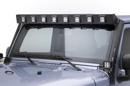 WLF Windshield Light Mount Frame Compatible with Rigid D-Series Dually Textured Black For 2007-2018 Jeep Wrangler JK Go Rhino-4