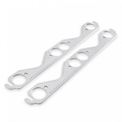 Header Gaskets Aluminum Layered Fits 1955-1991 Chevrolet 262-400 Gen I Small Block Round Ports Mr Gasket
