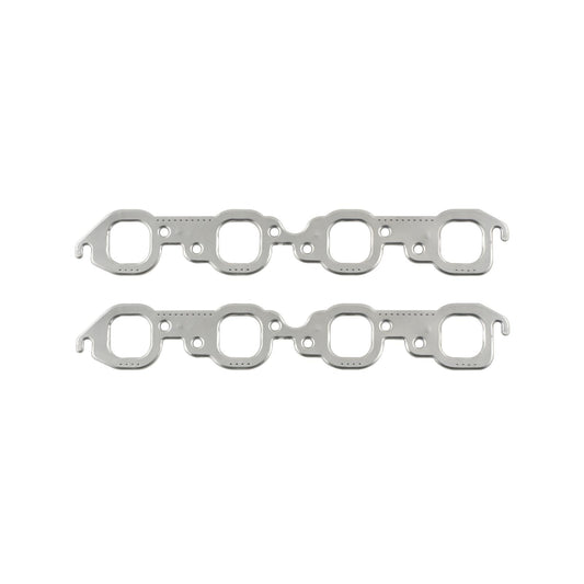 Header Gaskets Aluminum Layered Fits 1965-1990 Chevrolet 396-454 Big Block with Square Ports, 1.85 Inch x 1.90 Inch Mr Gasket