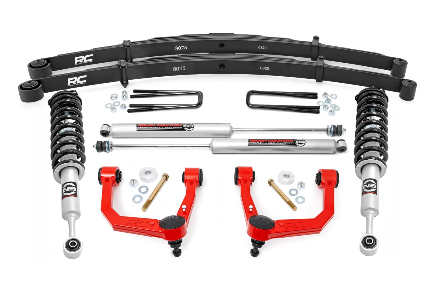 3.5 Inch Lift Kit Red UCA N3 Struts w/ Rear Leaf Springs Toyota Tacoma 2WD/4WD (2005-2023) Rough Country