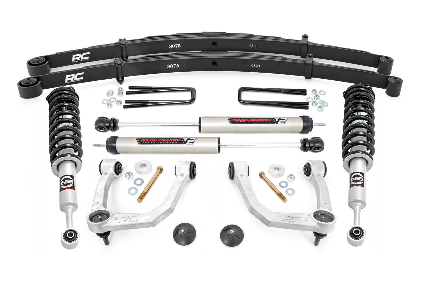 Rough Country 3.5 Inch Toyota Bolt-On Lift w/N3 Struts and V2 Shocks w/Rear Leaf Springs 05-21 Toyota Tacoma Rough Country