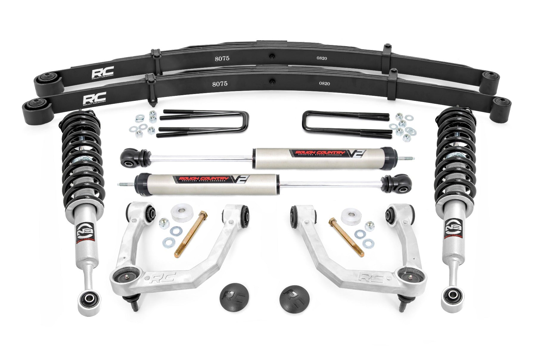 Rough Country 3.5 Inch Toyota Bolt-On Lift w/N3 Struts and V2 Shocks w/Rear Leaf Springs 05-21 Toyota Tacoma Rough Country