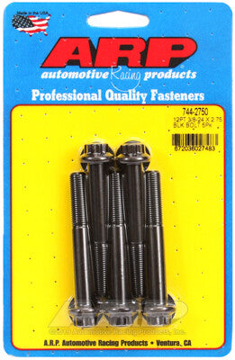 3/8-24 12-Point 7/16 Wrenching Bolts - Chrome Moly Black Oxide 5 Piece ARP Racing Products-5