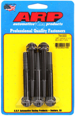 3/8-24 12-Point 7/16 Wrenching Bolts - Chrome Moly Black Oxide 5 Piece ARP Racing Products-4