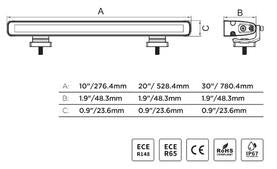 Flash Series Lights 10 Inch Single Multi Function LED Light Bar Black Go Rhino-8