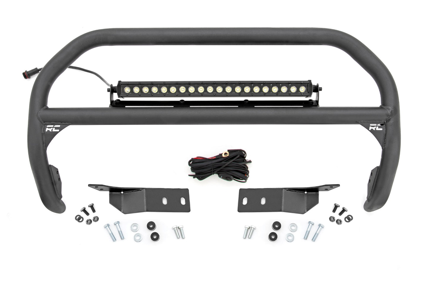 Rough Country Nudge Bar 20 Inch Black Series DRL Single Row LED 07-21 Toyota Tundra Rough Country
