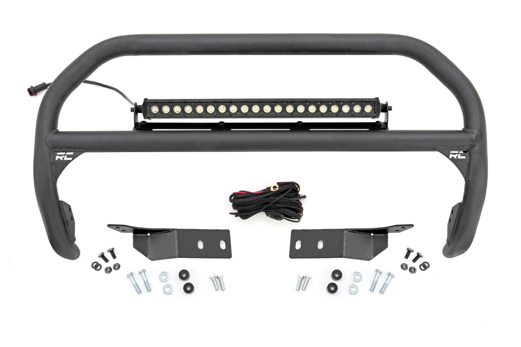 Rough Country Nudge Bar 20 Inch Black Series DRL Single Row LED 07-21 Toyota Tundra Rough Country