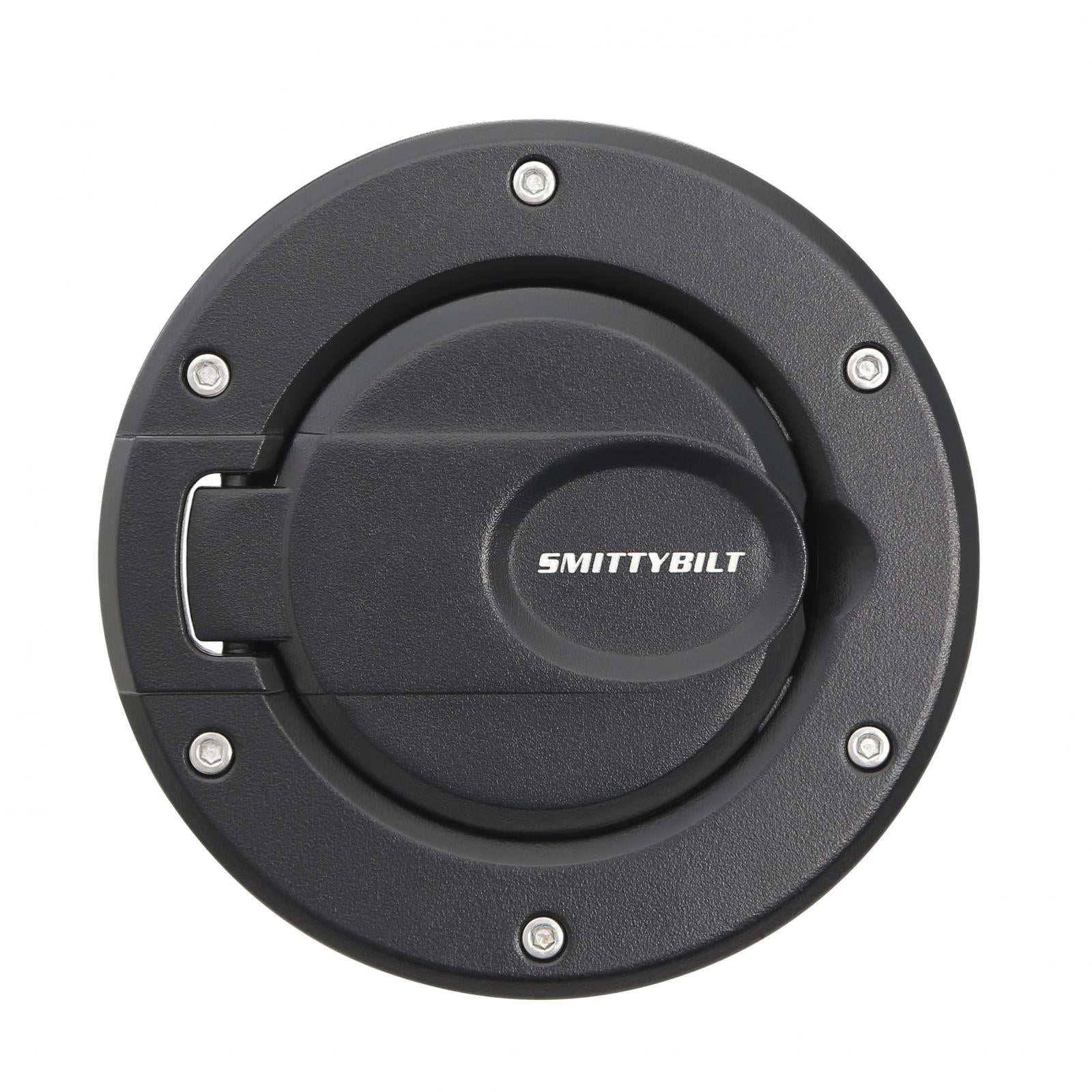 Billet Style Gas Cover 07-18 Wrangler JK 2 And 4 Door Gloss Black Smittybilt