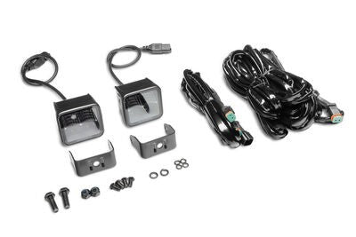 Blackout Series Lights Pair of 2x2 Cube LED Flood Light Kit Black Go Rhino