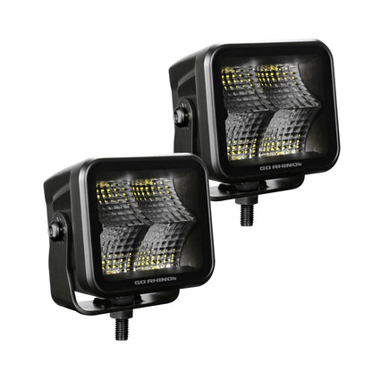 Blackout Series Lights Pair of 2x2 Cube LED Flood Light Kit Black Go Rhino-6