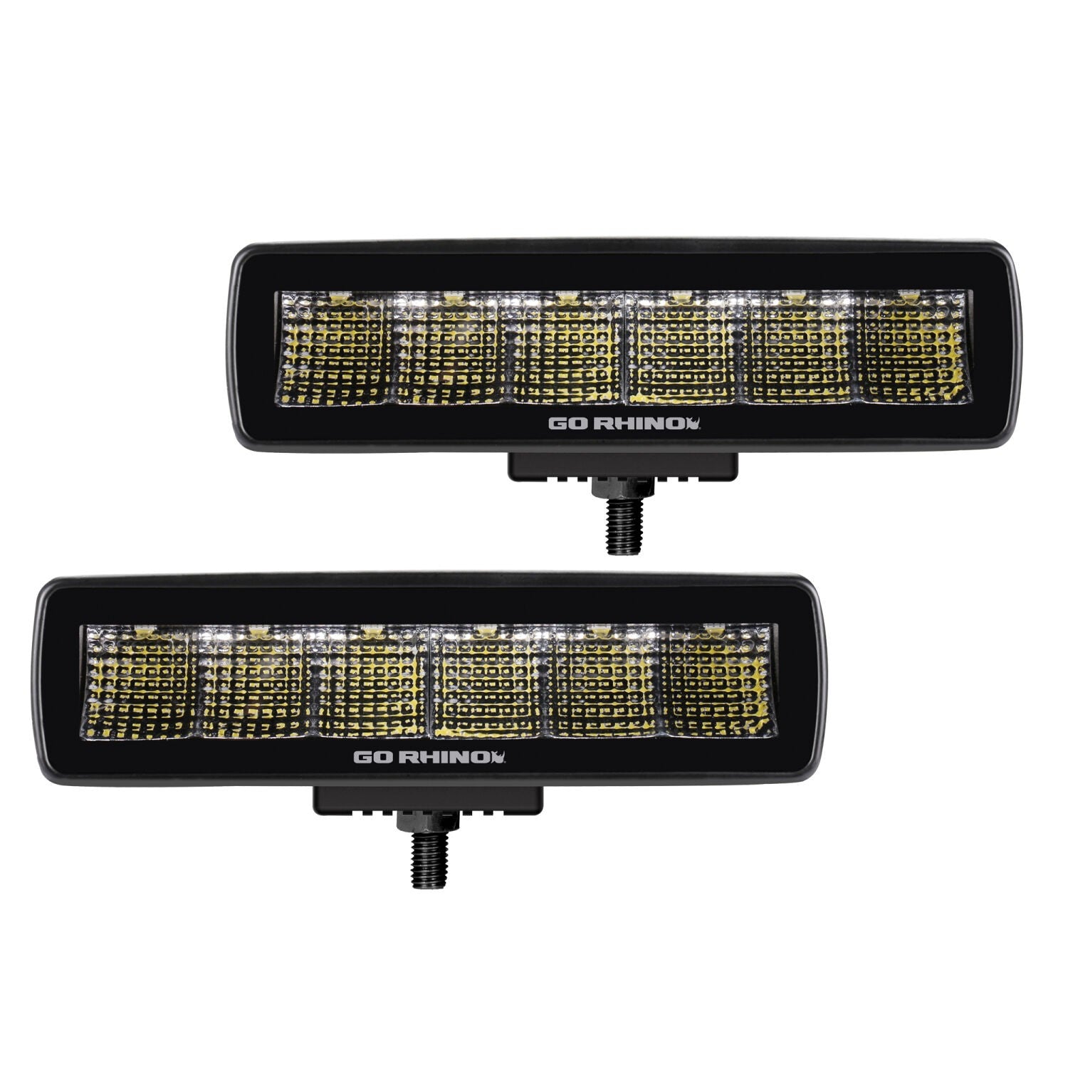 Blackout Series Lights Pair of Sixline LED Flood Light Kit Black Go Rhino